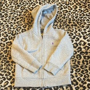 Polo by Ralph Lauren Gray Kids Hoodie with Purple Logo, 3T